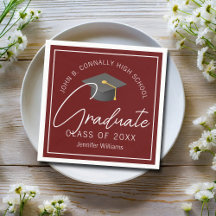 Fiesta de Graduación Personalizada de Borgoña Mode