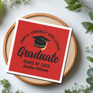 Servilleta De Papel Fiesta de Graduación Personalizada de Graduado Neg