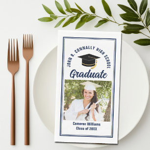 Servilleta De Papel Fiesta de Graduación Personalizada Foto de Graduad