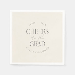 Servilleta De Papel Fiesta de Graduación Personalizada Gris Crema Chee