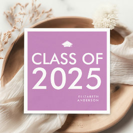 Servilleta De Papel Fiesta de Graduación Personalizada Moderno Morado