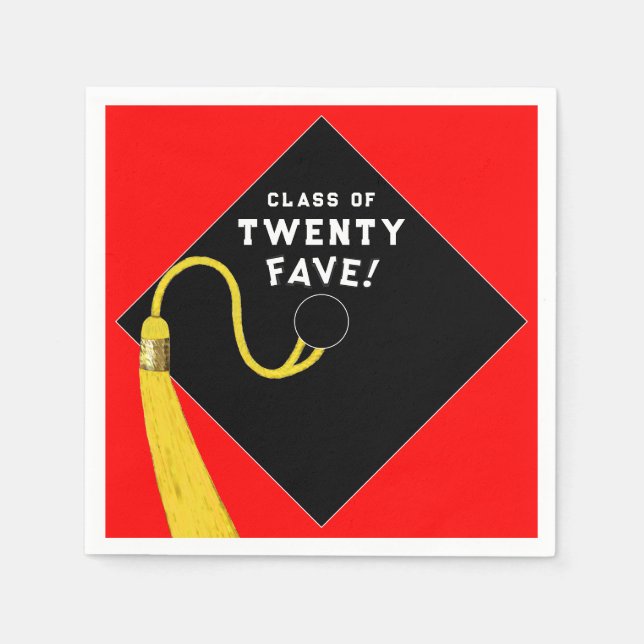 Servilleta De Papel Fiesta de Graduación Roja 2025 (Anverso)