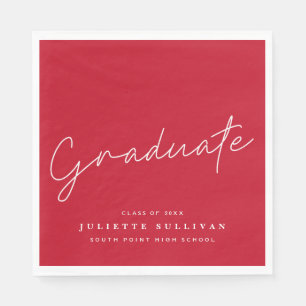 Servilleta De Papel Fiesta de Graduación Simple Tinta Roja