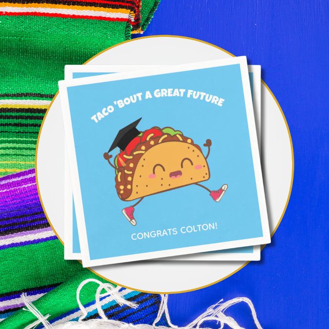 Servilleta De Papel Fiesta de graduación Taco sobre un gran futuro (Fiesta Graduation Party Taco Bout a Great Future Napkins)