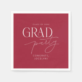 Servilleta De Papel Fiesta de graduado Minimalista personalizado de bl