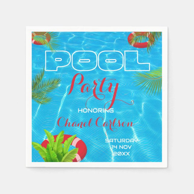 Servilleta De Papel Fiesta de grupo tropical | Cumpleaños de verano (Anverso)