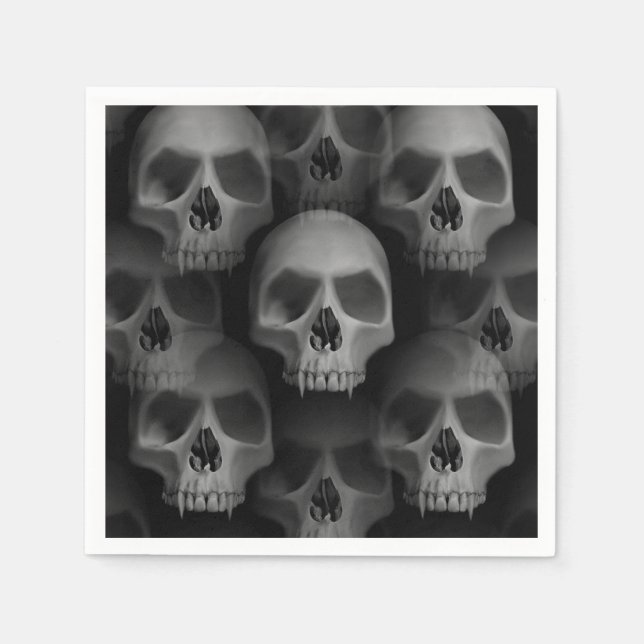 Servilleta De Papel Fiesta de Halloween | calavera temible (Anverso)