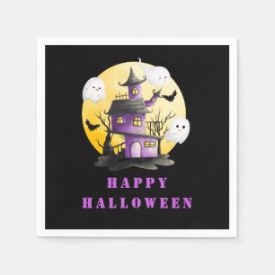 Servilleta De Papel Fiesta de Halloween con casa y fantasmas perdidos