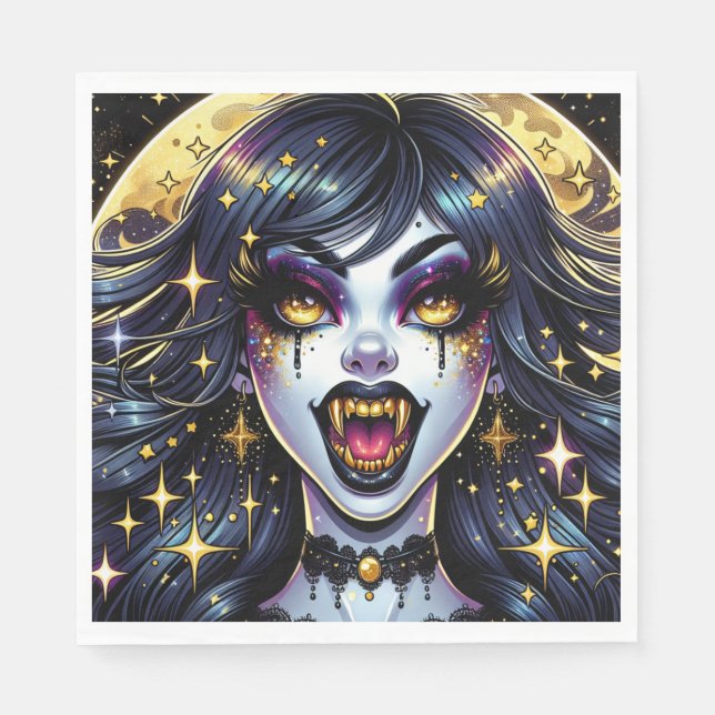 Servilleta De Papel Fiesta de Halloween con el estilo de un libro de h (Anverso)