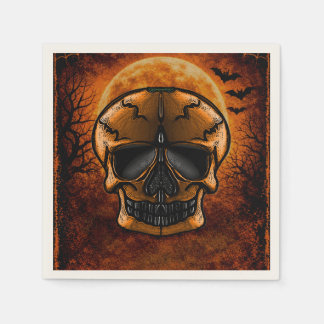 Servilleta De Papel Fiesta de Halloween de Calavera de Calabaza