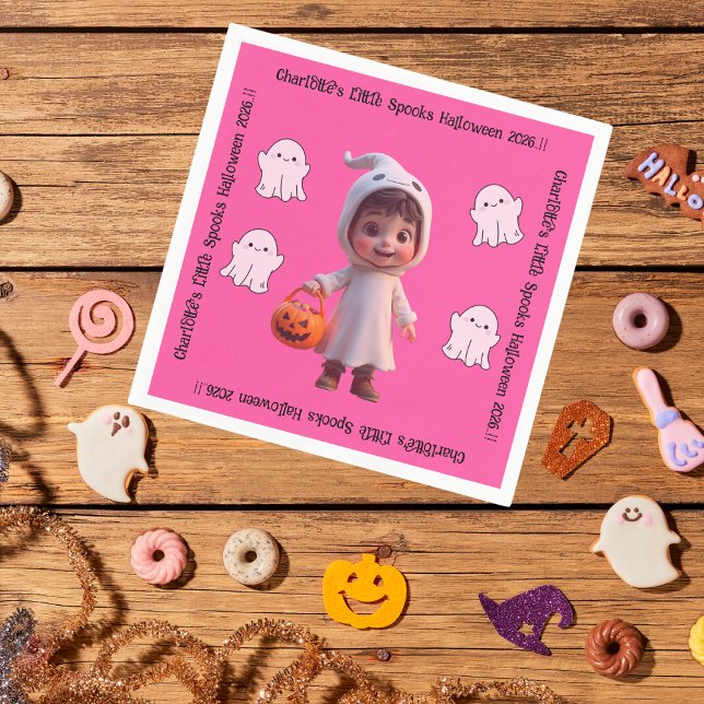 Servilleta De Papel Fiesta de Halloween de los Pequeños Hablantes para (Little Spooks Halloween Party Napkins)