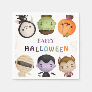 Servilleta De Papel Fiesta de Halloween de Niños Lindos Acuarela Sinie