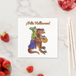 Servilleta De Papel Fiesta de Halloween Dinosaur Napkins Feliz Hallowe