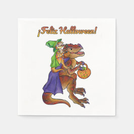 Servilleta De Papel Fiesta de Halloween Dinosaur Napkins Feliz Hallowe
