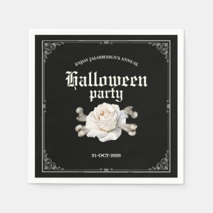 Servilleta De Papel Fiesta de Halloween Elegante Vintage Negro Rosa de