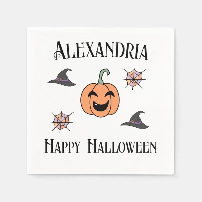 Servilleta De Papel Fiesta de Halloween personalizada (Anverso)