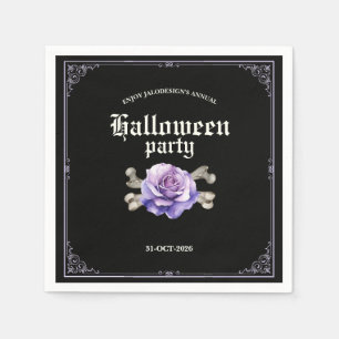Servilleta De Papel Fiesta de Halloween Rosa Púrpura Negra Elegante Vi