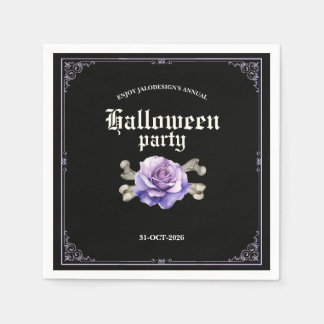 Servilleta De Papel Fiesta de Halloween Rosa Púrpura Negra Elegante Vi