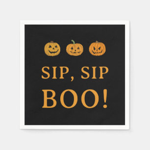 Servilleta De Papel Fiesta de Halloween Sip Sip Boo   Calabazas y Bebi