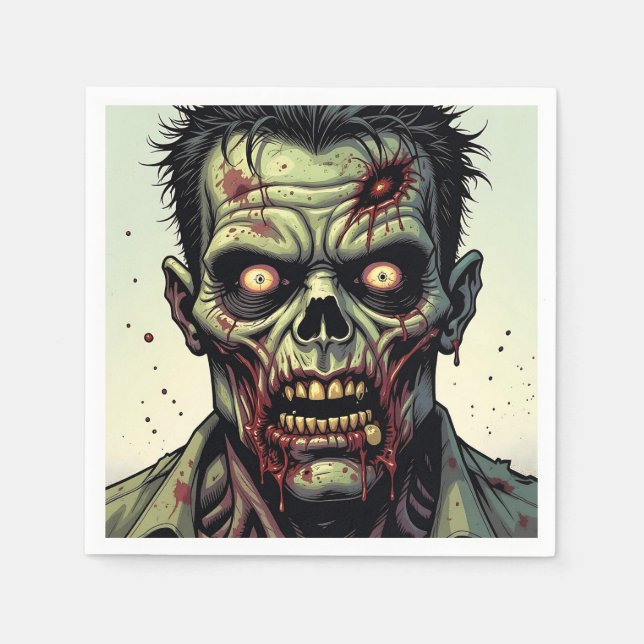 Servilleta De Papel Fiesta de Halloween temática zombie (Anverso)