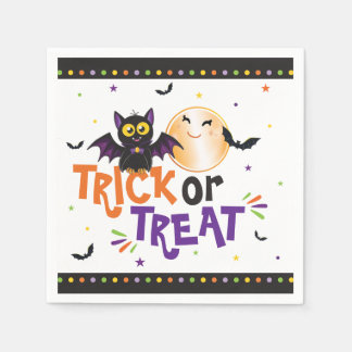 Servilleta De Papel Fiesta de Halloween 'Truco o Trato' Murciélago y L