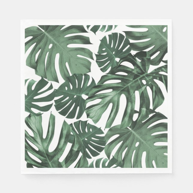 Servilleta De Papel Fiesta de Hojas Tropicales (Anverso)