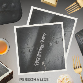 Servilleta De Papel Fiesta de hombre de estilo loft metalizado negro