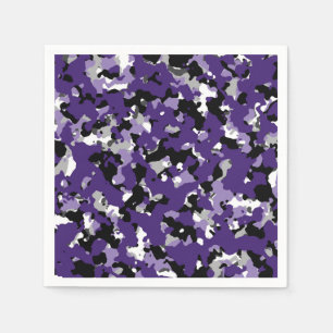 Servilleta De Papel Fiesta de impresión de camuflaje gris morado negro