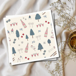 Servilleta De Papel Fiesta de invierno de Apres Ski Champagne