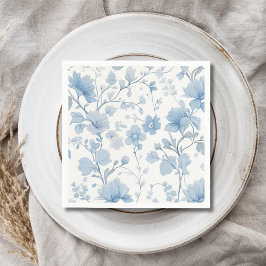 Servilleta De Papel Fiesta de Jardín Azul Floral Elegante Caprichosa