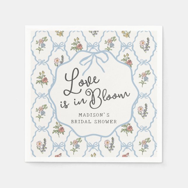 Servilleta De Papel Fiesta de Jardín de Primavera Bridal Shower Floral (Anverso)