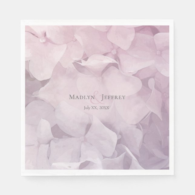 Servilleta De Papel fiesta de jardín Rubor púrpura hidrangea (Anverso)