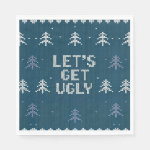 Servilleta De Papel Fiesta de Jersey Feo Azul y Blanco Hanukkah Invier