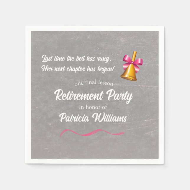 Servilleta De Papel Fiesta de Jubilación Bell de Escuela Clásica (Anverso)