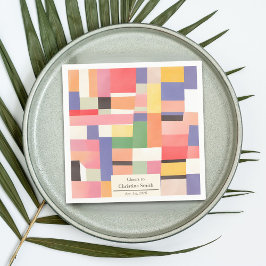 Servilleta De Papel Fiesta de Jubilación de Bloques de Color Vivos Mod