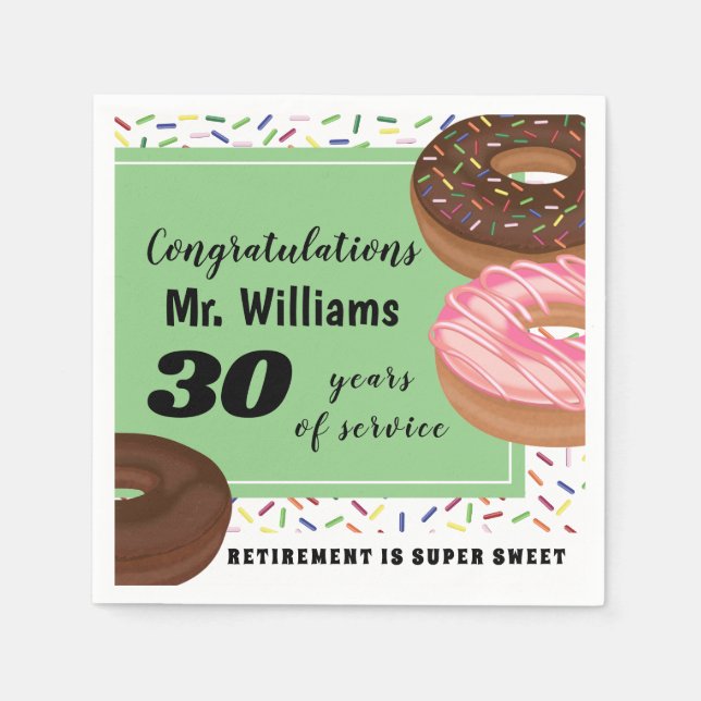 Servilleta De Papel Fiesta de Jubilación de Donut y Sprinkles (Anverso)