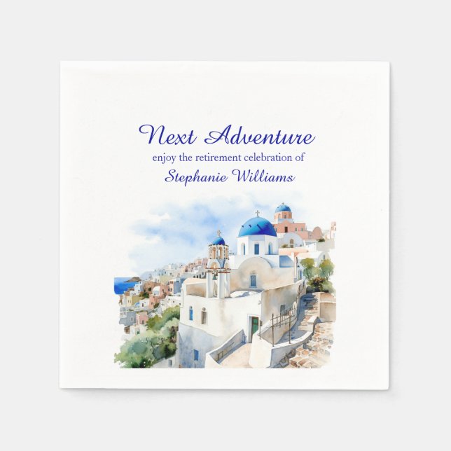 Servilleta De Papel Fiesta de Jubilación de la Isla de Grecia de desti (Anverso)