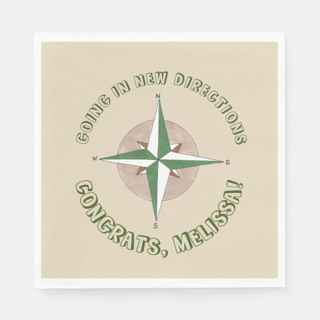 Servilleta De Papel Fiesta de Jubilación De Salida Nuevas Direcciones  (Anverso)