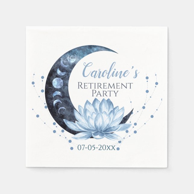 Servilleta De Papel Fiesta de Jubilación Flor Blue Lotus (Anverso)