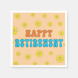 Servilleta De Papel Fiesta de jubilación floral groovy texto personali