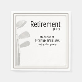 Servilleta De Papel Fiesta de Jubilación Golf Moderno Corporativo Blan