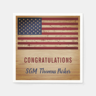 Servilleta De Papel Fiesta de Jubilación Militar Bandera Americana Pa
