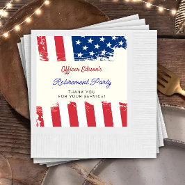 Servilleta De Papel FIESTA de Jubilación Militar de Bandera Americana 