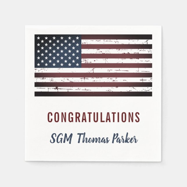 Servilleta De Papel Fiesta de Jubilación Militar de Bandera Rusa Estad (Anverso)