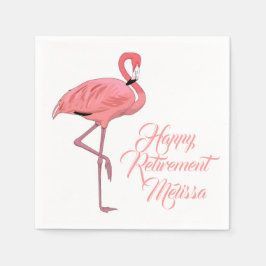 Servilleta De Papel Fiesta de Jubilación Personalizado Flamingo
