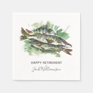 Servilleta De Papel Fiesta de Jubilación    Pescado Acuarela