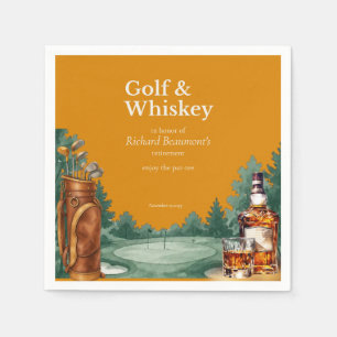 Servilleta De Papel Fiesta de jubilación temática de golf y whisky chi