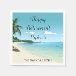 Servilleta De Papel Fiesta de Jubilación Tropical Beach Palm Trees