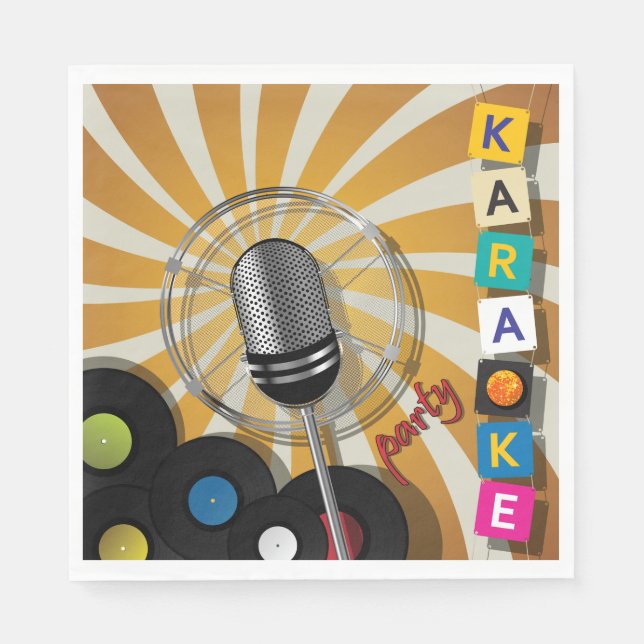 Servilleta De Papel Fiesta de Karaoke cantando pañales (Anverso)