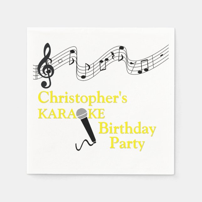 Servilleta De Papel Fiesta de Karaoke Micrófono a escala musical Amari (Anverso)